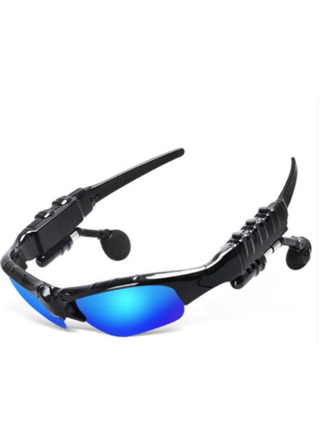 5.0 Card Glasses Listen To Songs Wireless Smart Bluetooth Glasses Headset Sports Polarized Sunglasses Ink Mobile Phone Universal-Color:Polarized Blue