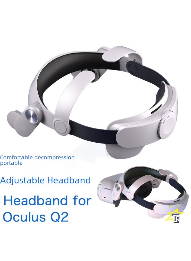 Comfortable Elite Vr Headset Headband Adapter For Oculus Quest2 Accessories T2 Digital Computer Glasses-Color:T2 Head Wear Neutral + B2 Earmuffs