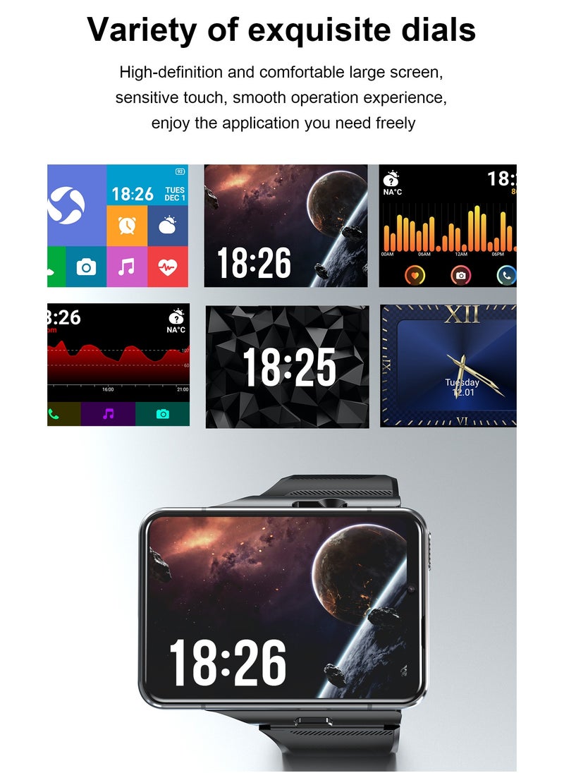 2.88″ Large HD Touch Screen 4G Android Smartwatch with SIM Card Slot, Full-Netcom Android 9.0, Dual HD Cameras (1300W + 500W)