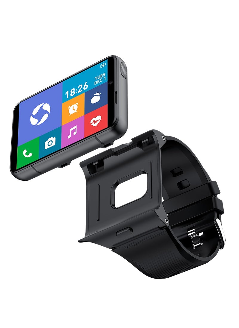 2.88″ Large HD Touch Screen 4G Android Smartwatch with SIM Card Slot, Full-Netcom Android 9.0, Dual HD Cameras (1300W + 500W)
