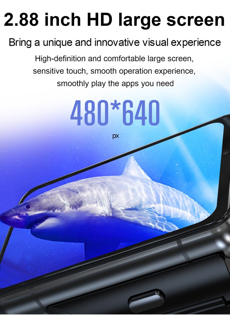 2.88″ Large HD Touch Screen 4G Android Smartwatch with SIM Card Slot, Full-Netcom Android 9.0, Dual HD Cameras (1300W + 500W)