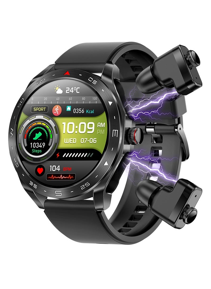 Innovative 2-in-1 Smartwatch with TWS Earbuds – 1.52″ HD Octagonal Metal Design, 4G Android SIM Card, Dynamic Rotary Crown, Dual HD Cameras & Multi-Sport Modes