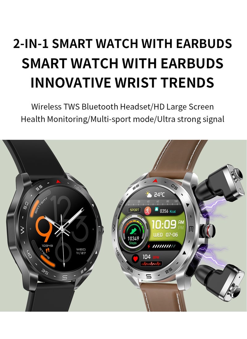 Innovative 2-in-1 Smartwatch with TWS Earbuds – 1.52″ HD Octagonal Metal Design, 4G Android SIM Card, Dynamic Rotary Crown, Dual HD Cameras & Multi-Sport Modes