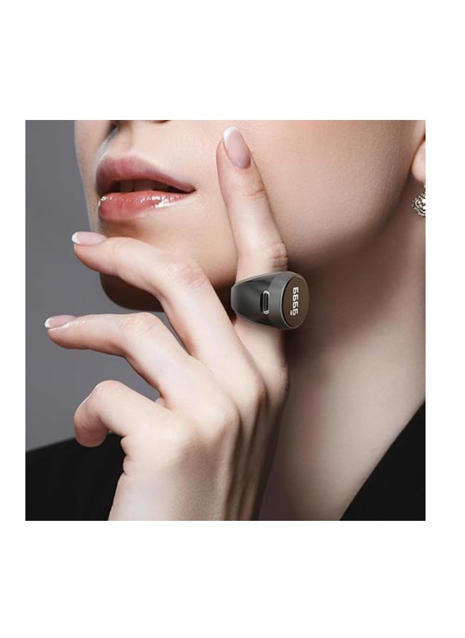 Tasbih Ring Smart Counter with Vibrating Alarm - Prayer Times Reminder, Muslim Prayer OLED Display Waterproof Tasbih Counter Wearable Technology Black - 20mm