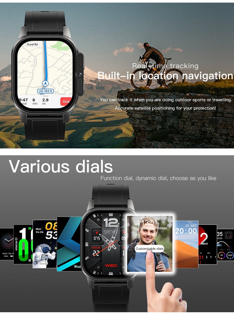 2.13″ AMOLED HD Smartwatch with 4G SIM, Heart-Rate & Fitness Tracking, Quad-Core CPU, 1000mAh Battery – Independent Calls & Messages