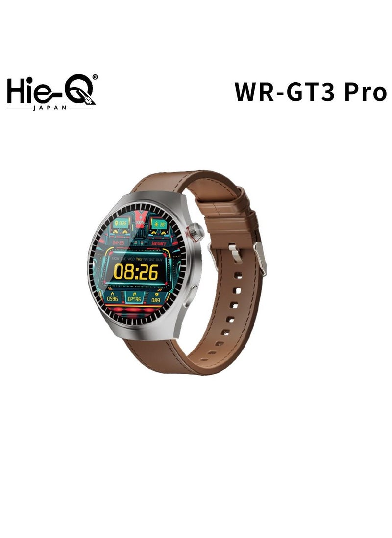 Hie-Q WR-GT3 Pro Smartwatch with TWS Earbuds, AMOLED Display, Bluetooth Calling, Fitness & Health Monitoring, 2 Straps, Japanese Battery – Android & iOS Compatible