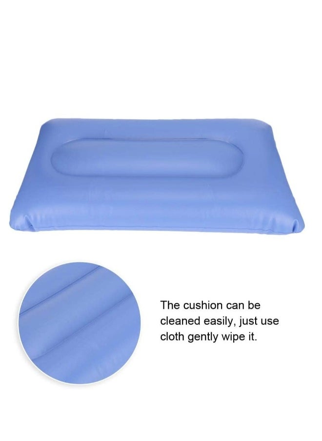 Inflatable Pillow Portable Washable Squared Smooth Surface Air Pillow Anti Bedsore Cushion Thickening Inflatable Cushion for Camping Sleeping Backpacking Hiking Traveling Elder Bedridden
