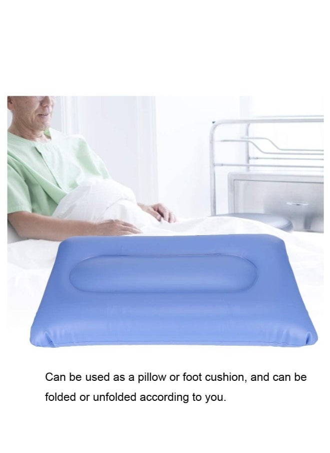 Inflatable Pillow Portable Washable Squared Smooth Surface Air Pillow Anti Bedsore Cushion Thickening Inflatable Cushion for Camping Sleeping Backpacking Hiking Traveling Elder Bedridden