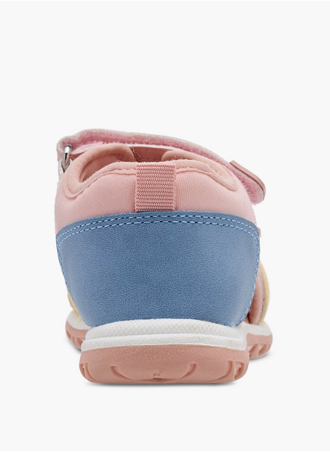 Girls Panelled Backstrap Sandals with Hook and Loop Closure