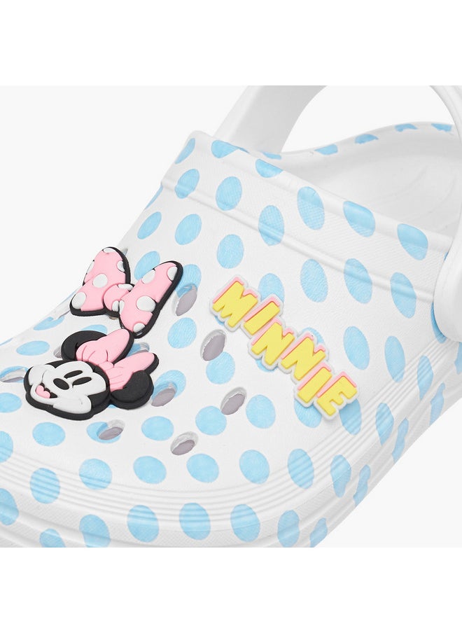 Girls Minnie Mouse Applique Detail Clogs with Backstrap
