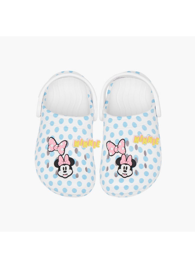 Girls Minnie Mouse Applique Detail Clogs with Backstrap
