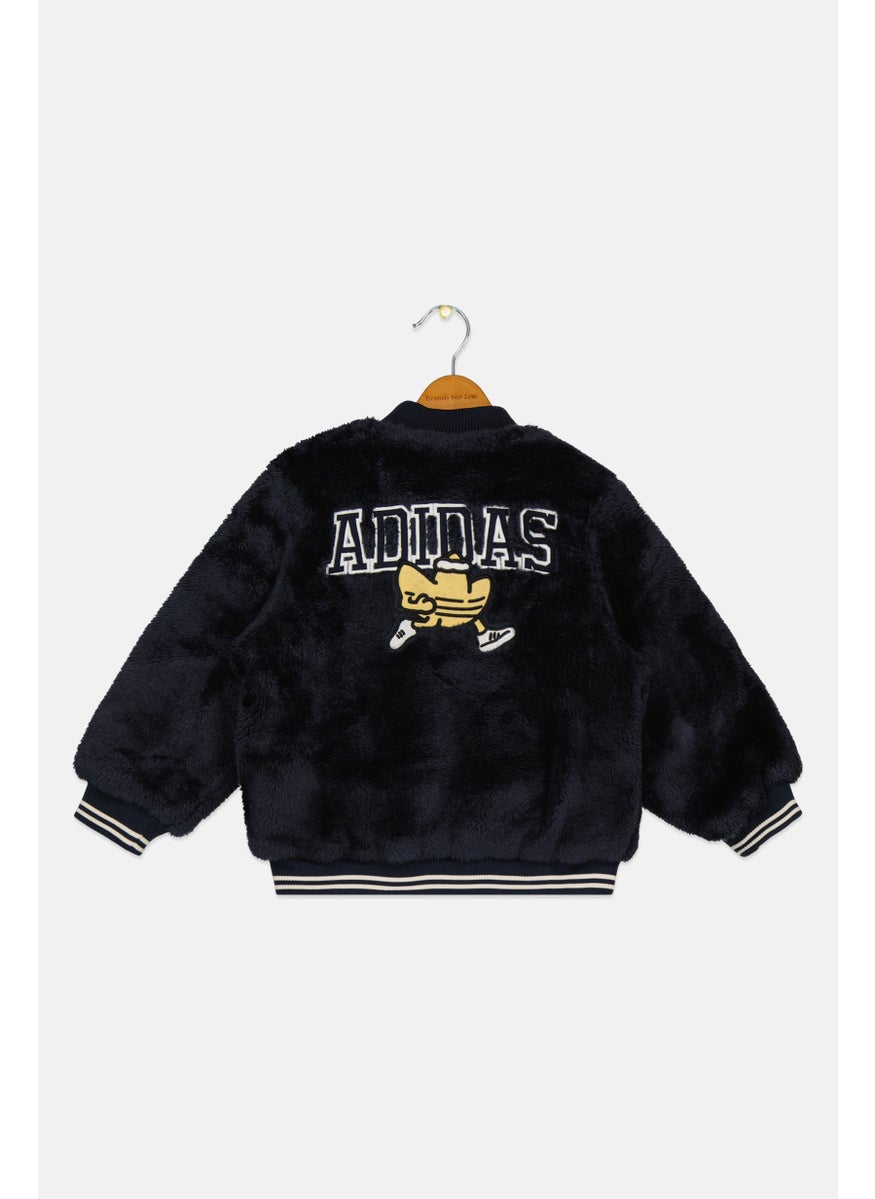 Kids Boy Long Sleeve Graphic Print Outdoor Jacket, Navy