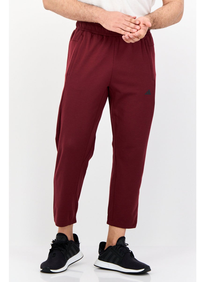 Men Slim Fit Yoga Track Pants, Maroon