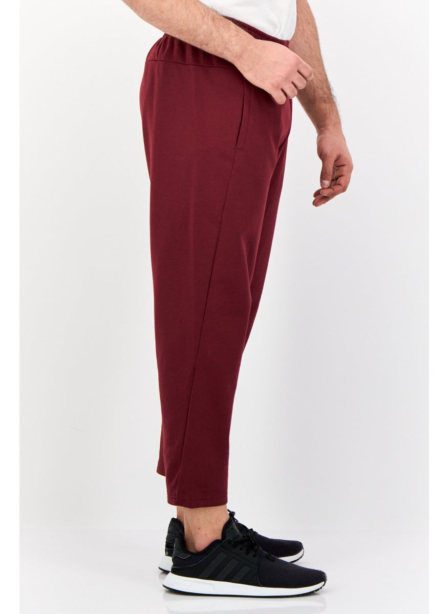 Men Slim Fit Yoga Track Pants, Maroon