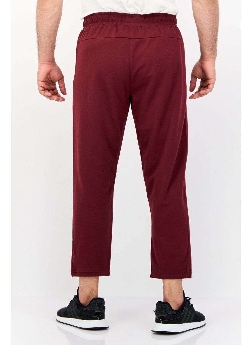 Men Slim Fit Yoga Track Pants, Maroon