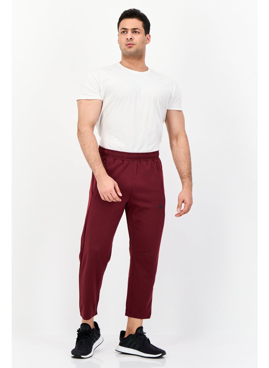 Men Slim Fit Yoga Track Pants, Maroon