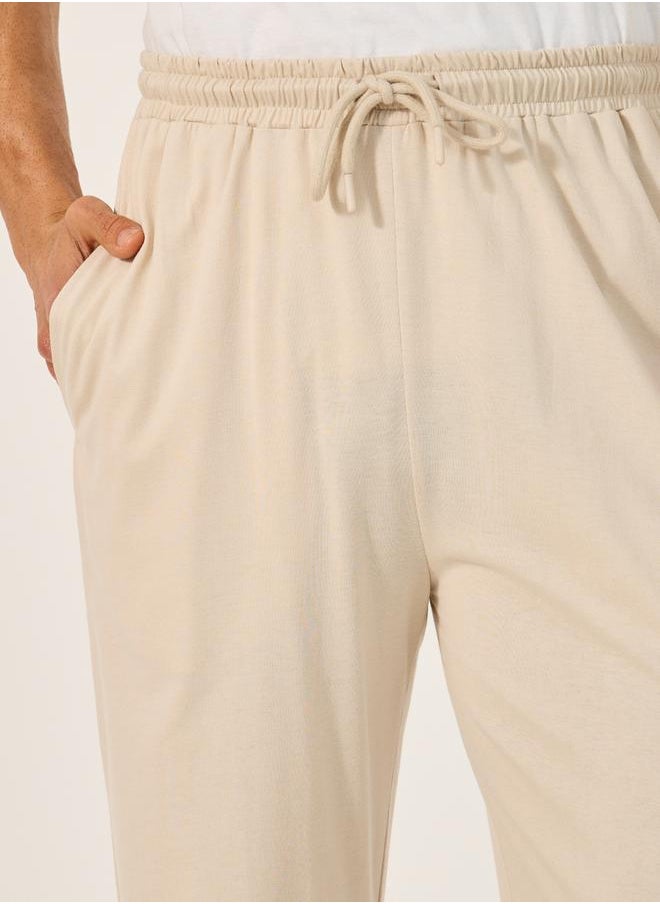 Pack of 2 - Solid Open Hem Pyjama with Drawstring