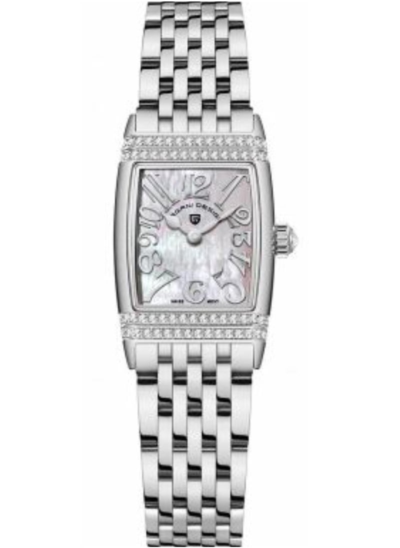 Pagani Design Women's Quartz Watch, Stainless Steel Bracelet, Mother of Pearl Dial,