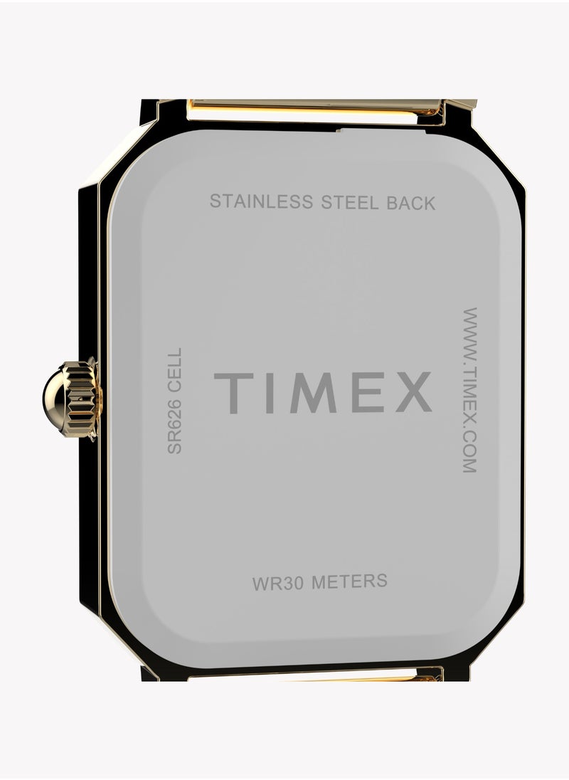 TIMEX Women's Gold Alloy Watch, Gold/White | Model TW2Y01200