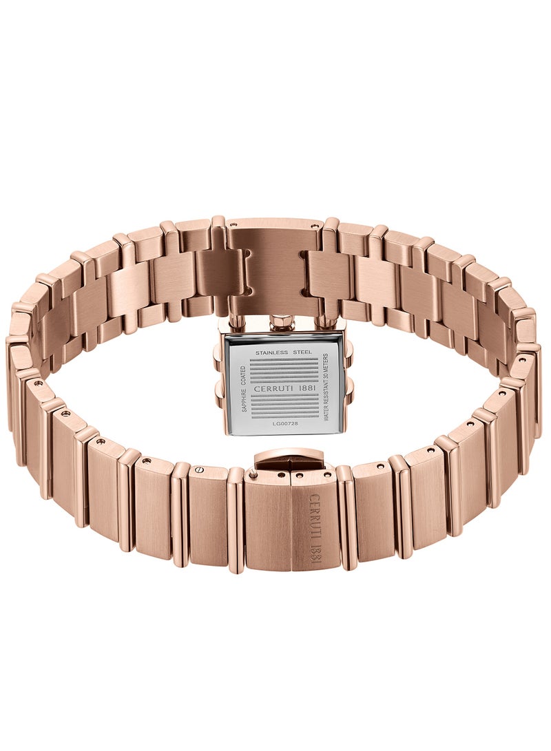 Women's Adria Analog Watch - Lock Shaped Dial, Brown Dial, Bracelet