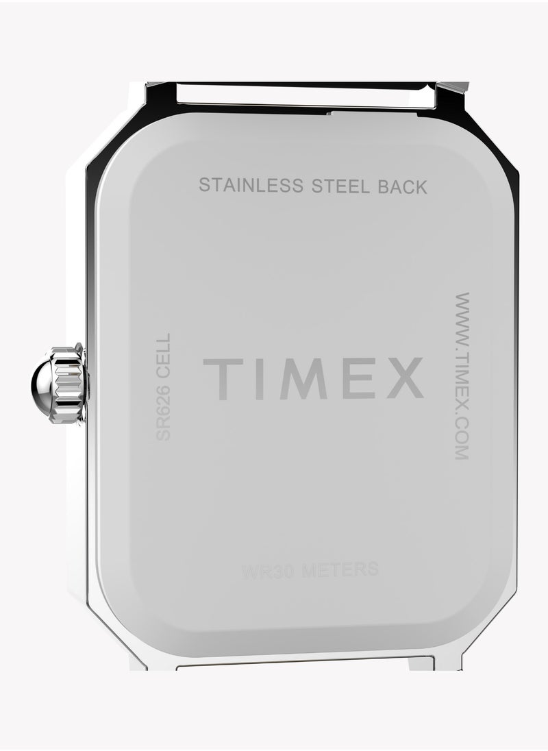 TIMEX Women's Silver/Black Leather Watch | TW2Y00800