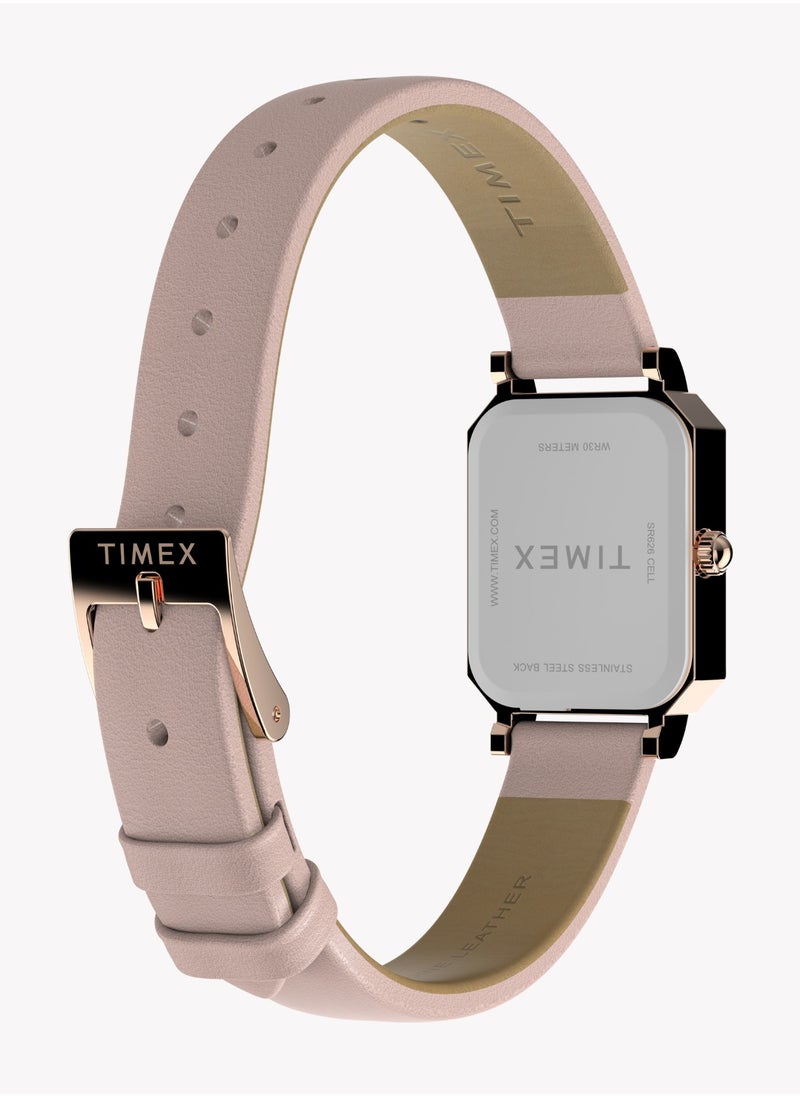 TIMEX Women's Rose Gold/Pink Leather Watch | TW2Y01100
