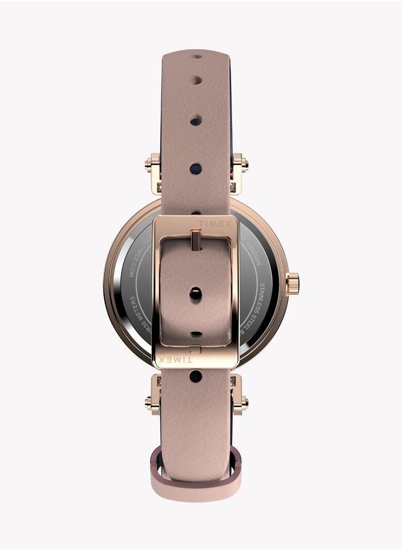 TIMEX Women's Rose Gold, Pink Leather | TW2W96300