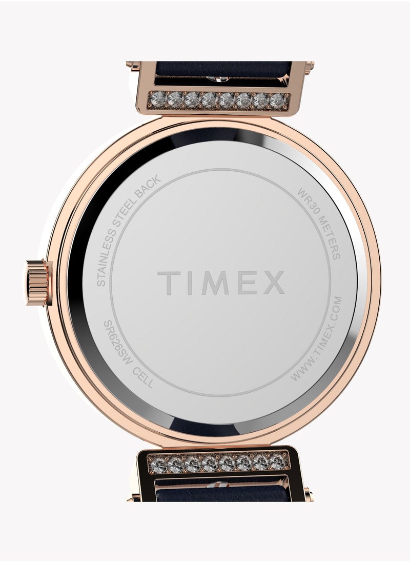 TIMEX Women's Rose Gold, Pink Leather | TW2W96300