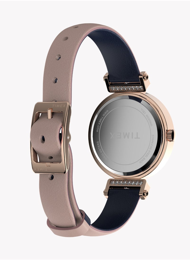 TIMEX Women's Rose Gold, Pink Leather | TW2W96300