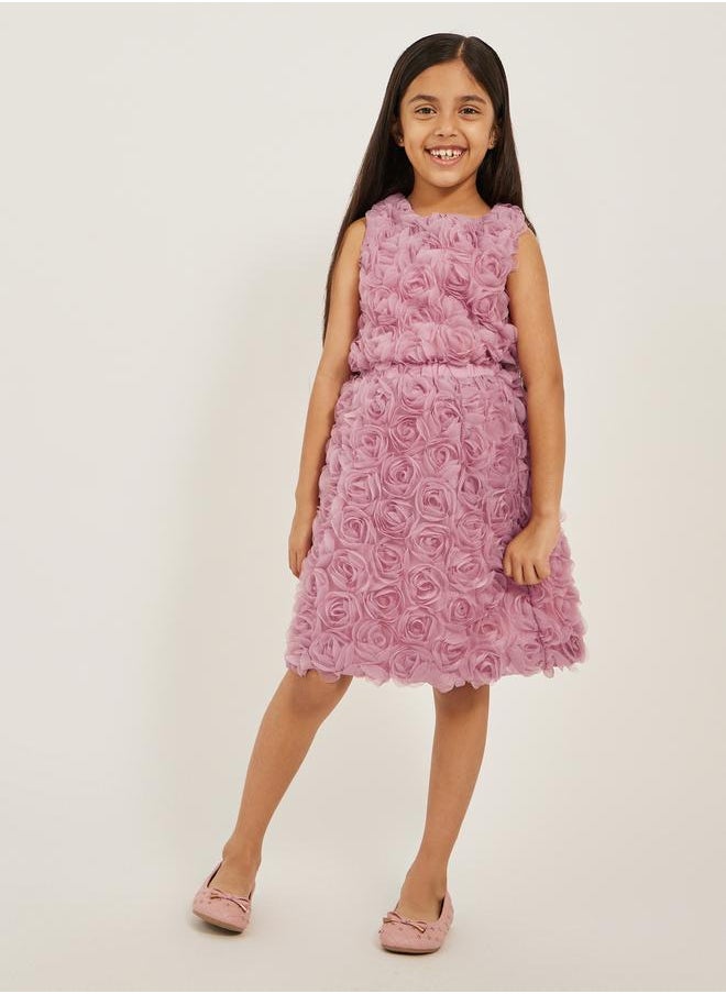 Floral Applique Sleeveless Top with Button Closure