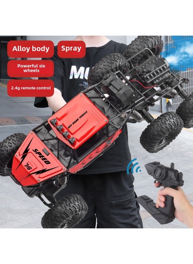 Oversized Remote Control Car Drift Off-Road Vehicle Four-wheel Drive Climbing Big Foot High Speed Racing Car Charging Boy Car Toy-Color: 2.4g 36cm  Six-wheel Four-wheel Drive Climbing Off-road Vehicle-Scale:Three-power Package  Comes With Aa Batteries + Screwdriver