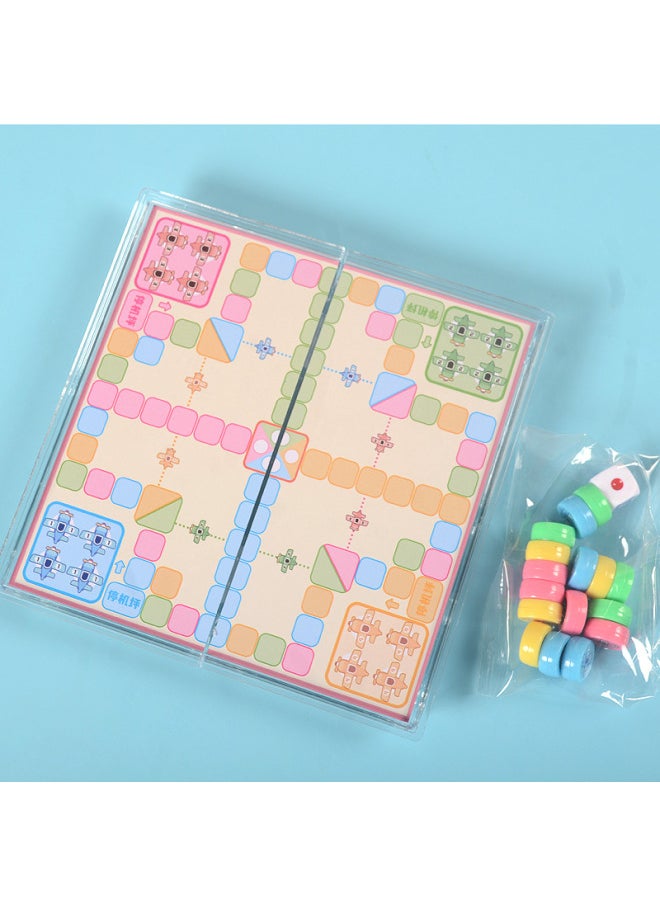 Mini Magnet Crystal Pocket Chess Folding Chess Chess Gobang Chess Flying Chess Checkers Colosseum Chess Student Toys-Color:Checkers