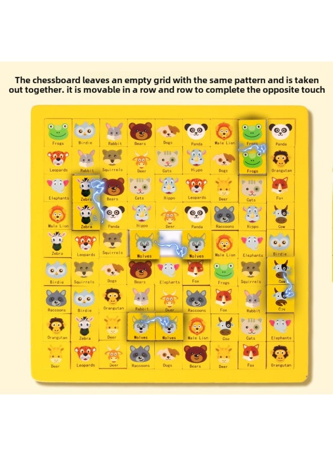 Step By Step Game Chess Primary School Students Multiplayer Battle Toys Children's Early Education Educational Desktop Games Training Wholesale-Color:Two-in-one Step By Step (animal Version)