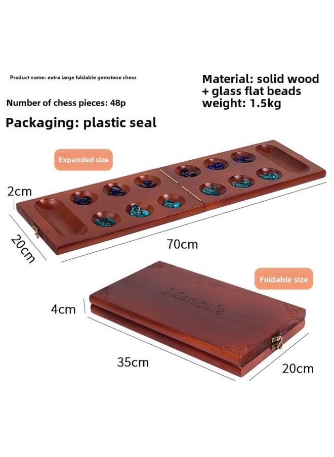 Solid Wood Gem Chess Mancala Wooden Toys Puzzle Particles Returned To The Warehouse Manufacturers Parent-child Interaction Africa-Color:Extra Large Pine Gem Chess (white Box Packaging)
