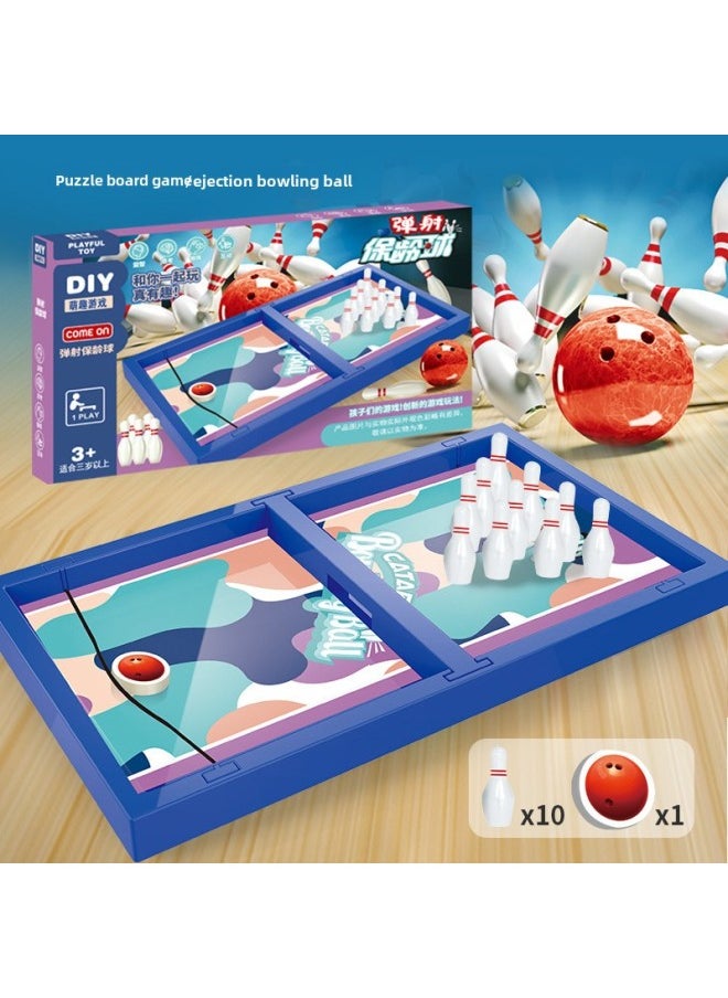 Baby Educational Bowling Toys Parent-child Interactive Desktop Catapult Game Creative Practical Wholesale-Color:Unlimited
