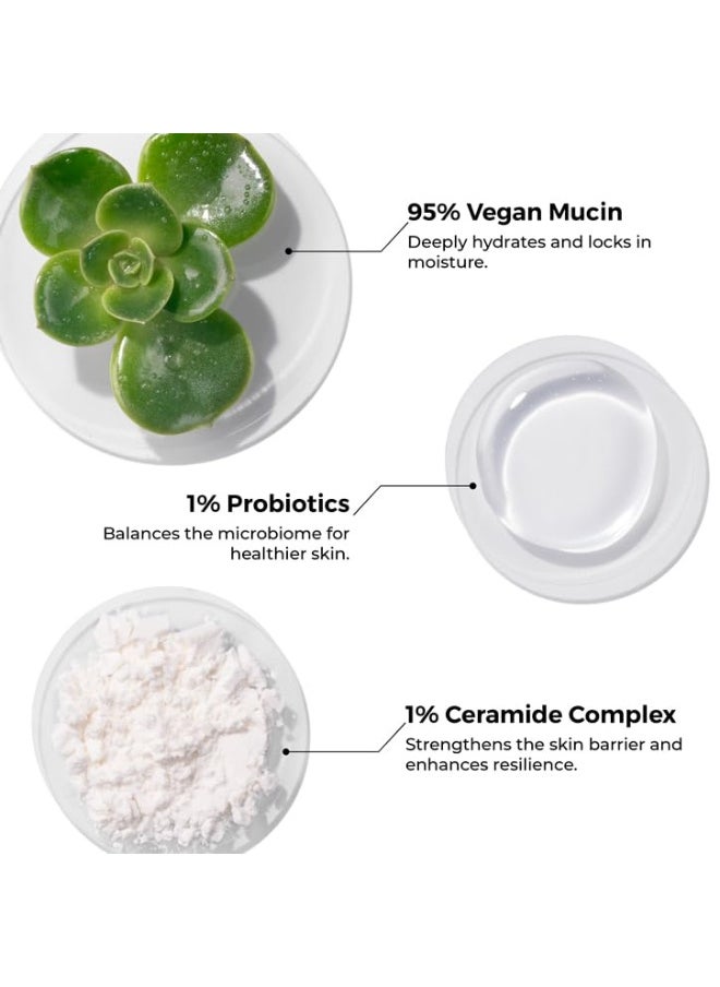 Vegan Mucin Power Repair Essence | Ceramide & Probiotics Serum for Hydration, Elasticity & Skin Barrier | For All Skin Types (100ML)