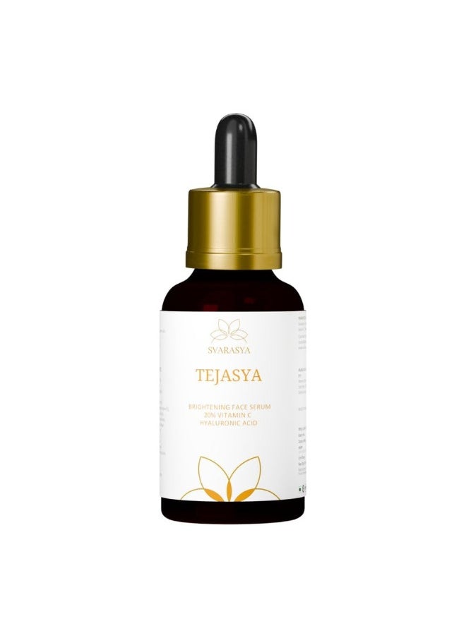 Tejasya 20% Vitamin C & Hyaluronic Acid Face Serum, Anti-pigmentation for Men & Women | 30ml