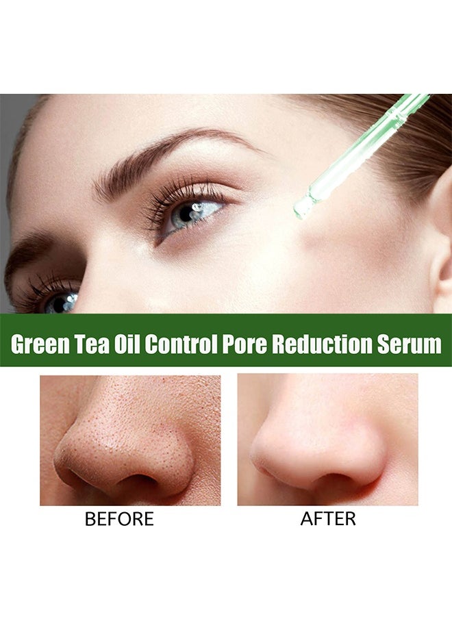 Green Tea Serum,Pore Shrinking Rejuvenates The Skin Moisturizing And Gently Shrinks,Anti-oxidation ,Oil control,hydrating and nourishing,Whitching Essenge (30ml）
