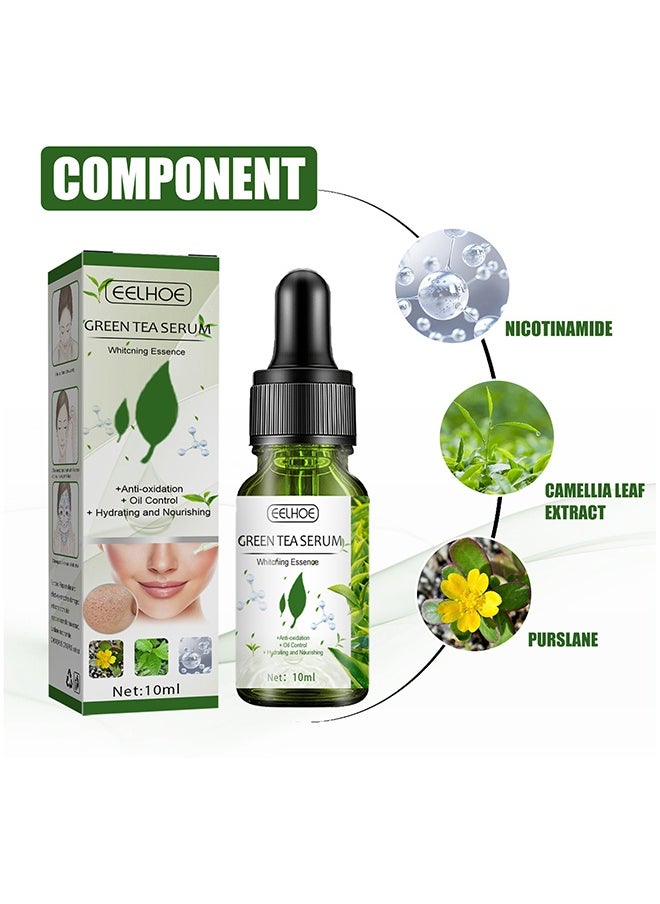 Green Tea Serum,Pore Shrinking Rejuvenates The Skin Moisturizing And Gently Shrinks,Anti-oxidation ,Oil control,hydrating and nourishing,Whitching Essenge (30ml）