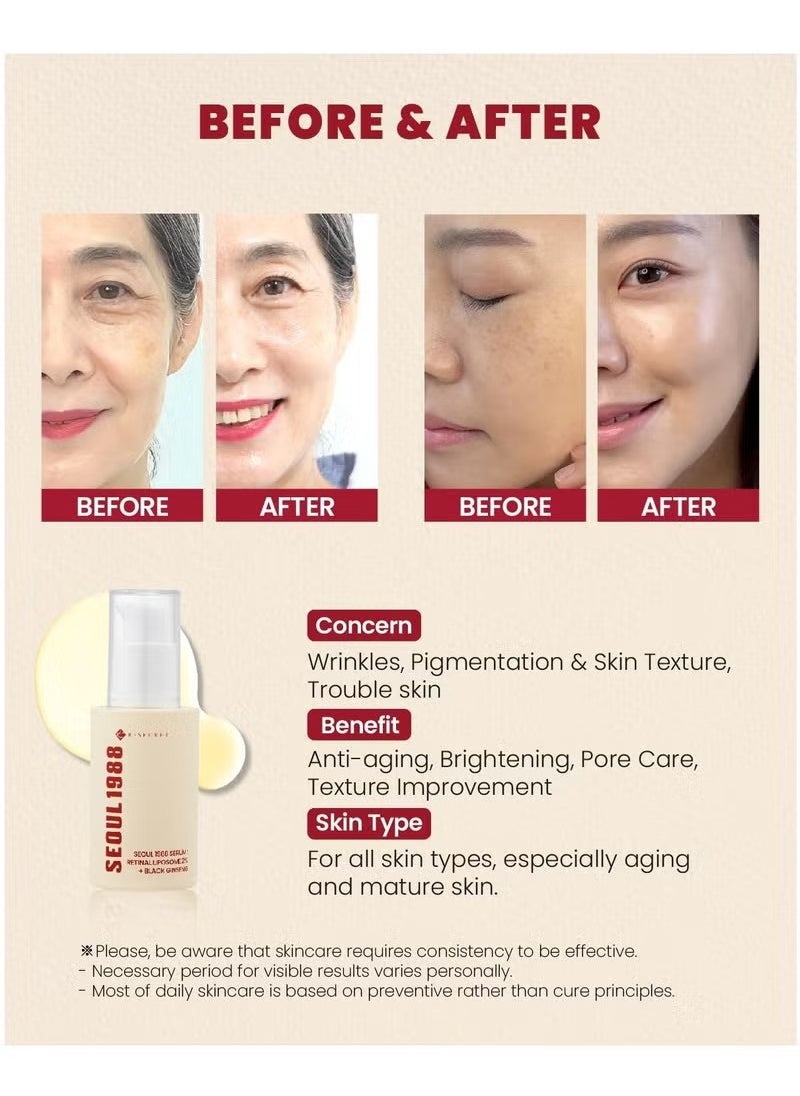 SEOUL 1988 Serum : Retinal Liposome 2% + Black Ginseng, 30ml/1
