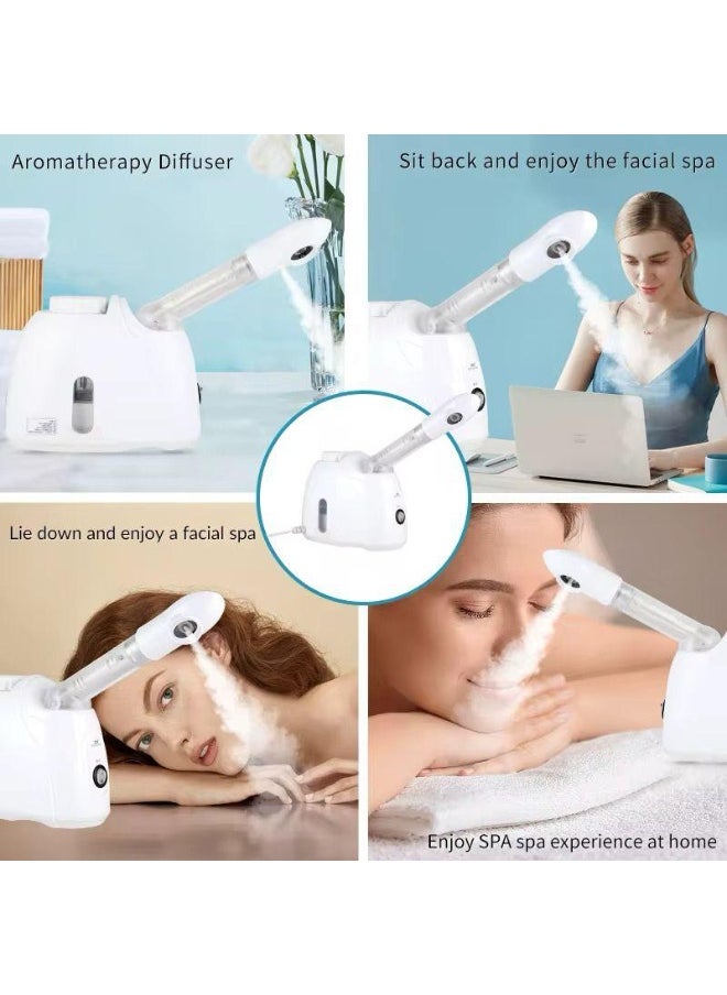 Face Steamer with 360° Rotatable Sprayer,Hot Mist Humidifier Steamer,Portable Facial Steamer for Personal Care,Use at Home or Salon