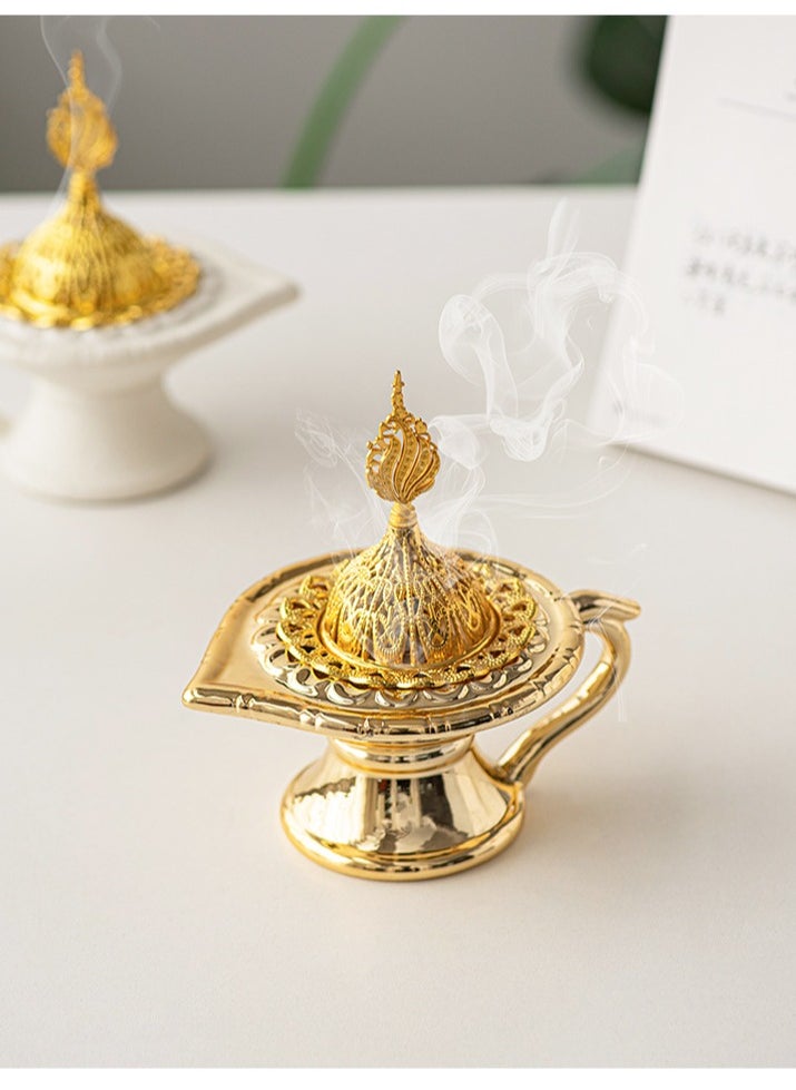 Incense burner Holder, home atmosphere decoration,Hollowed-out design, Bukhoor, 13.5*13.8 cm