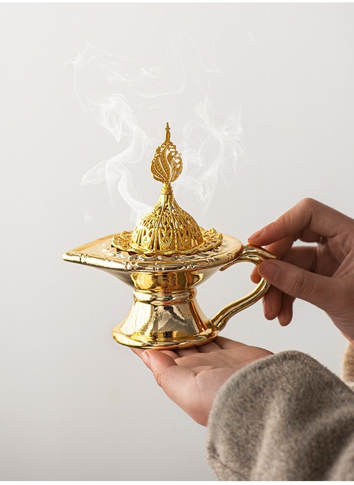 Incense burner Holder, home atmosphere decoration,Hollowed-out design, Bukhoor, 13.5*13.8 cm