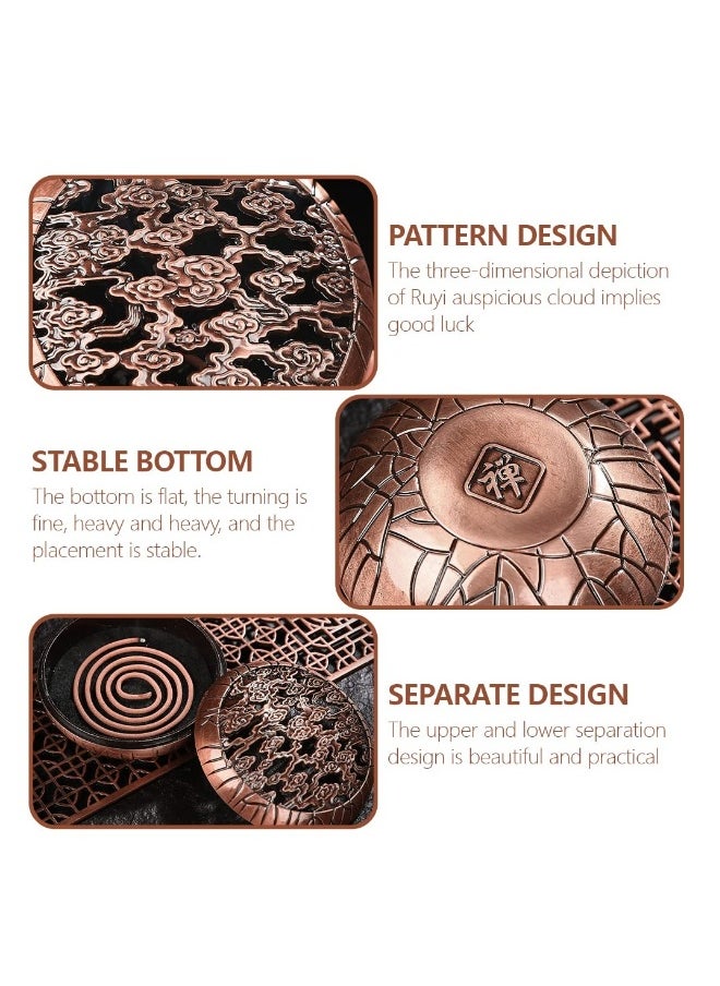 Coil Incense Holder Incense Container Cone Retro Incense Bowl Incense Holder for Relaxation and Meditation, Insulation use for Coil Incense Incense Ash Catcher for Home Office Yoga Ornament