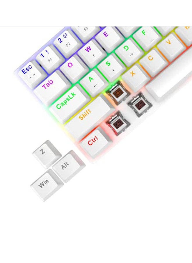 61 keys RGB Backlit Wired Mechanical Gaming Keyboard, Mini Keyboard, Waterproof for PC/Mac Gamer
