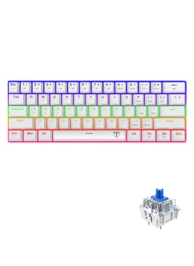 61 keys RGB Backlit Wired Mechanical Gaming Keyboard, Mini Keyboard, Waterproof for PC/Mac Gamer