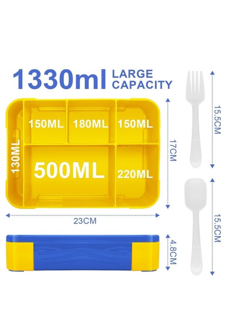 Large-capacity Bento Box - 1330ml Capacity, Easy to Carry, Suitable for Lunch and Snacks