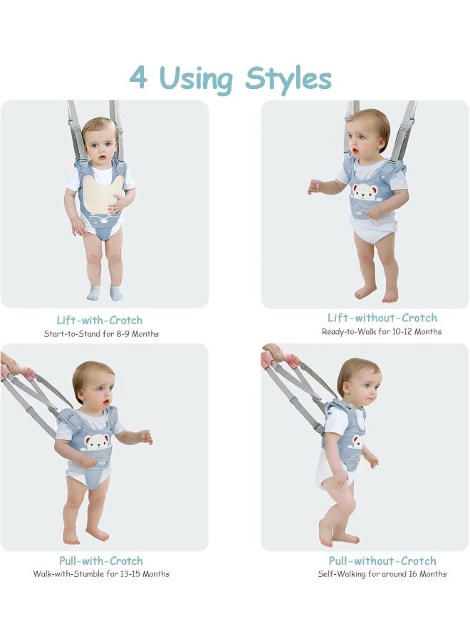 Ocanoiy Baby Walking Harness Handheld Baby Walker Assistant Belt Adjustable Toddler Infant Walker Safety Harnesses Standing Up Walking Learning Helper with Detachable Crotch for 9-24 Month Old