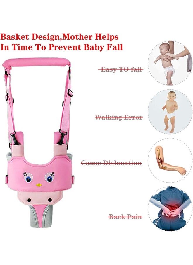 IULONEE Baby Walker, Handheld Kids Toddler Walking Harness Helper Assistant Protective Belt Child Activity Walker Adjustable Standing Up Walking Learning Helper for Toddler 7-24 Month (Pink)