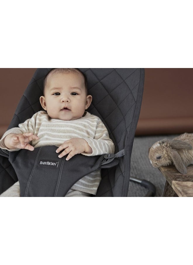 BabyBjorn Fabric Seat for Bouncer, Anthracite, Cotton, 1 Count